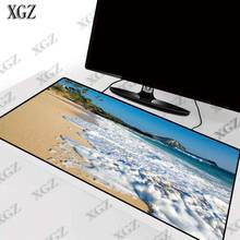 XGZ ландшафт с морскими волнами большой игровой коврик для мыши геймерский компьютерный Коврик противоскользящий натуральный каучук фиксирующий край коврик Xl Xxl 2024 - купить недорого