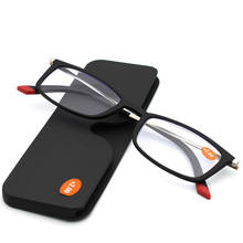 Mais novo portátil óculos de leitura das mulheres dos homens ultra leve presbiopia óculos com caso quadrado moldura completa + 1.5 2.0 2.5 2024 - compre barato