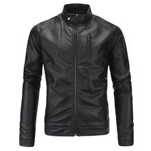 Brand Vintage Leather Jacket Men PU Motorcycle Jacket Fashion Zipper Coat Faux Leather Jacket Men Spring Autumn Coat Men Black 2024 - buy cheap