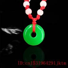 Colgante de Jade verde con forma de donas, amuleto, collar Natural de moda, joyería china de jadeíta 2024 - compra barato