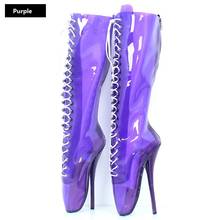 Nuevas mujeres Sexy Ballet hasta la rodilla botas Fashion Queen fetiche hombre bailando zapatos de PVC transparente claro de alta tacones 18cm 2024 - compra barato