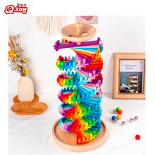 Rainbow tower العاب اطفال Educational toys ball game building block stack track Wooden Towers Construction Track Game childrens 2024 - buy cheap