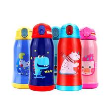 600ml 18/8 Stainless steel Children's Thermos Cup With Portable Rope Bag Double Cover Vacuum Flask Baby's Straw Water Bottle 2024 - buy cheap