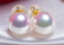 Akoya-pendientes de perlas blancas, pendientes de perlas naturales AAA de 8-9mm, oro de 18 quilates, envío gratis 2024 - compra barato
