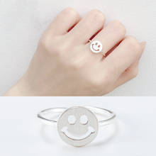 Summer Beach Vacation Knuckle Smile Face Open Rings for Women Girls Adjustable Finger Ring Charm Jewellery Wholesale Gifts 2024 - buy cheap