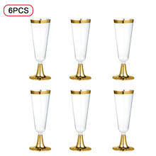 6pcs 150ml Disposable Plastic Red Wine Glass Champagne Flutes Glasses Cocktail Party Wedding Drink Christmas Western Cuisine Cup 2024 - buy cheap