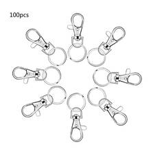 100 Keychain Hooks with Key Rings Keychain Clip Hooks with Rings Jewelry Making R2LE 2024 - buy cheap