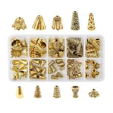 Tibetan Style Alloy Bead Cap Bead Cone Antique Golden for Jewelry Making DIY 13.5x7x3cm, 8pcs/compartment, 80pcs/box 2024 - buy cheap