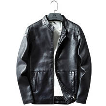 Мужская осенне-зимняя куртка из искусственной кожи, коричневая мотоциклетная байкерская куртка из искусственной кожи, Мужская одежда, толстые бархатные пальто, мотоциклетные куртки C173 2024 - купить недорого