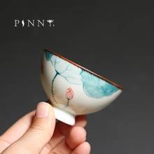 PINNY 45ML Porcelain Hand Painted Lotus Teacups Chinese Kung Fu Tea Cups Traditional Chinese Tea Bowl Ceramic Drinkware 2024 - buy cheap