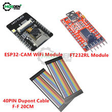 ESP32S ESP32-CAM WiFi Bluetooth Development Board ESP32-S + OV2640 Camera Module 2.0MP + 40PIN Dupont Cable + FT232RL Module 2024 - buy cheap