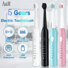 Cepillo de dientes eléctrico ultrasónico para adultos, dispositivo recargable por USB, resistente al agua, temporizador, blanqueamiento 2024 - compra barato