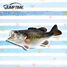 Jump Time 13cm x 5.8cm Open Mouth Striped Bass Car Stickers Laptop Window Vinyl 3D Car Styling Motorcycle Decals Car Accessories 2024 - buy cheap