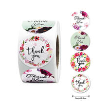 100-500Pcs Round Flowers thank you Stickers Seal Labels Kids Gifts Decoration Sticker Wedding Party envelope Stationery Stickers 2024 - buy cheap