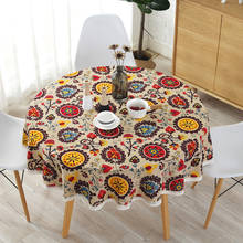 Bohemian National Wind Round Lace Tablecloth for Table Cotton Printed Hotel Decorative Table Cloth Home Decor Table Covers 2024 - buy cheap