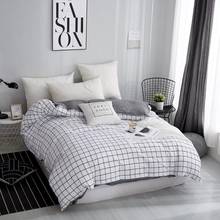 JU 15 White Plaid Duvet Cover with Zipper 1 Piece Modern Comforter/Quilt/Blanket Case for Adult Kids Twin Full Queen King 2024 - buy cheap