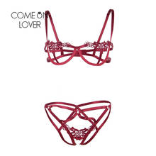 Comeonlover Sexy Panties and Bra Set Erotic Hollow Out Embroidery 5XL Plus Size lingere Exotic Set Underwear Women RE80975 2024 - buy cheap