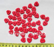 150pcs 15mm Red Resin Sewing on Heart Buttons Wholesale 2024 - buy cheap