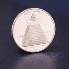 Freemason Brotherhood Masonic Silver Plated 1 Oz Commemorative Coins Egyptian Pyramid European God Eyes Souvenir Gifts 2024 - buy cheap