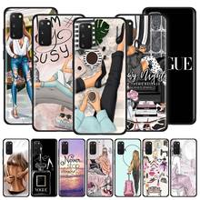 Vogue Girl Shopping Case For Samsung Galaxy A51 A71 M31 A41 A31 A11 A01 M51 M21 M11 M40 Black Soft Phone Cover Fundas 2024 - buy cheap
