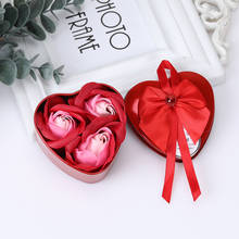 3Pcs Wedding Decoration Gift Best Red Hot Valentine's Day Heart Scented Bath Body Petal Rose Flower Soap 2024 - buy cheap