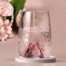Стеклянная чашка с цветком вишни 280 мл, японские стеклянные стаканы для виски, водки, бара, клубного пива, домашние кофейные чашки, вечерние стаканы для напитков 2024 - купить недорого