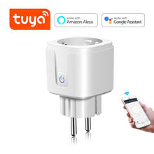 Inteligente wifi plug adaptador 16a tomada monitor de energia tuya/vida inteligente app controle remoto trabalhar com alexa google casa 2024 - compre barato