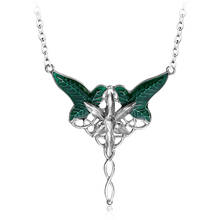 Frete grátis longo elven leaf pendant arwen evenstar pingente colar para homens e mulheres filmes jóias atacado 2024 - compre barato