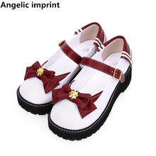 Angelic imprint woman mori girl lolita cosplay shoes lady wedges heels pumps women princess dress party shoes 33-47 Naval Wind 2024 - buy cheap