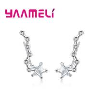 Pendientes largos de Plata de Ley 925 con diseño de Vía Láctea para mujer, pendientes Punk con estrellas de cristal austríacas para chicas, accesorios 2024 - compra barato