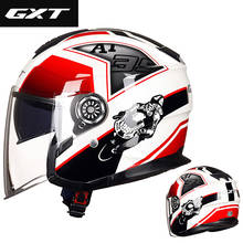 Gxt-capacete de motocicleta elétrico, visor de lente dupla, face aberta, scooter, bicicleta, homens, mulheres, verão 2024 - compre barato