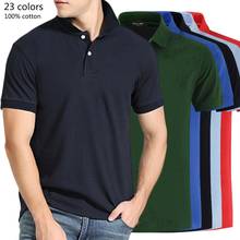 Polo de manga corta para hombre, Camiseta 100% de algodón de alta calidad, con solapa de Color sólido, en 22 colores 2024 - compra barato