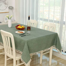 Toalha de mesa xadrez com borla, antiqueimaduras, para decoração de casamento, jardim da cozinha e casa 2024 - compre barato