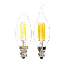 New Design Energy Saving Lamp 4W 8W 12W E14 LED Candle Bulb 220V C35 C35L LED Filament Light Bulb 360 Degree Lamps 2024 - buy cheap