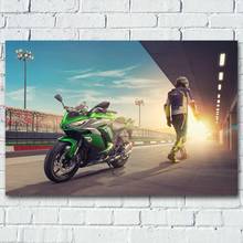 Canvas Painting Motorcycle kawasaki ninja SuperBike Racing Vehicles Silk Wall Art Posters and Prints For Living Home Decor 2024 - buy cheap