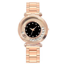 Women Rose Gold Stainless Steel Moving Diamond Wrist Watch Casual Ladies Luxury Quartz Watch Relogio Feminino 2024 - buy cheap