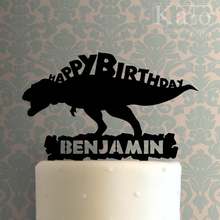 Adorno para tarta de cumpleaños personalizado, dinosaurio, feliz cumpleaños, 101 2024 - compra barato