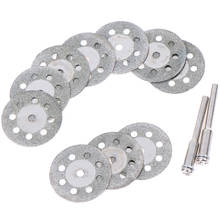 10pcs/set 25mm Mini Diamond Saw Blade Silver Cutting Discs With 2X Connecting Shank For Drill Fit Rotary Tool 2024 - buy cheap