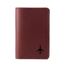 Aircraft Airplane Passport Cover Case travel Wallet Credit Card Holders Leather small plane Genuine leather Passport Wallet 2024 - buy cheap