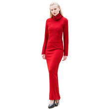 Cotton Autumn Winter Maxi Long Dress Slim Fit Long Sleeve Under Dresses Plus Size Clothing Ankle-Length 6503 2024 - buy cheap