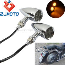 Rejilla de malla con indicador LED de señal de giro para motocicleta, luz intermitente de bala de 10mm para Harley Dyna Sportster XL883 Honda Yamaha Suzuki 2024 - compra barato