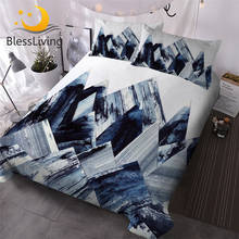 BlessLiving-Juego de funda nórdica con textura de tinta, colchas de Arte de acuarela, juego de cama abstracto de montañas, funda de cama 3D geométrica, 3 piezas 2024 - compra barato