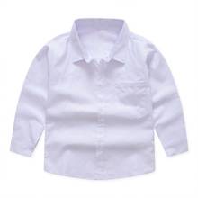 Boys Long Sleeve Shirts Autumn Baby Kids White Tops Tees Shirts Casual Blouse Boys Shirts Blusas Shein Kids Clothes 2024 - buy cheap