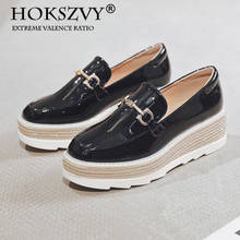 HOKSVZY-zapatos informales para mujer, calzado de suela gruesa con hebilla de Metal y charol, aumento de un Pedal, boca baja, HZB 2024 - compra barato