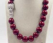 Beautiful New Huge 18mm Genuine Red shell   Pearl Necklace 19"AAA Crystal Clasp drop shipping 2024 - buy cheap