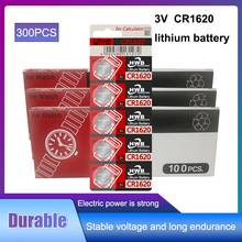 300 шт. для кнопочных батарей Eaxell CR1620 ECR1620 DL1620 5009LC, литиевая батарея монетного типа 3 в CR 1620 для электронных часов 2024 - купить недорого