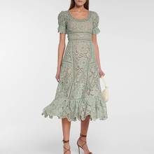 Sexy Long Mermaid Party Dress 2021 Women Summer Elegant Vintage Green/white Lace Maxi Dresses for Women 2024 - buy cheap