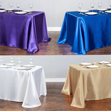 21 Solid Color Rectangular Satin Tablecloth Table Cover Dining for Wedding Party Banquet Decoration Christmas Table Clothes 2024 - buy cheap
