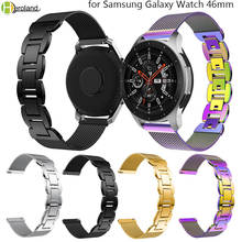 22 мм ремешок для часов из нержавеющей стали для samsung Galaxy Watch 46 мм Миланский металлический ремешок для часов huawei GT 46 мм браслет + инструмент 2024 - купить недорого