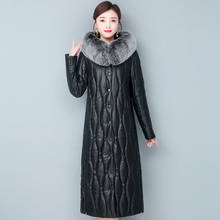 X-long-abrigo de plumón de pato para mujer, chaqueta de piel de zorro Real, elegante, gruesa y cálida, invierno, 90% 2024 - compra barato